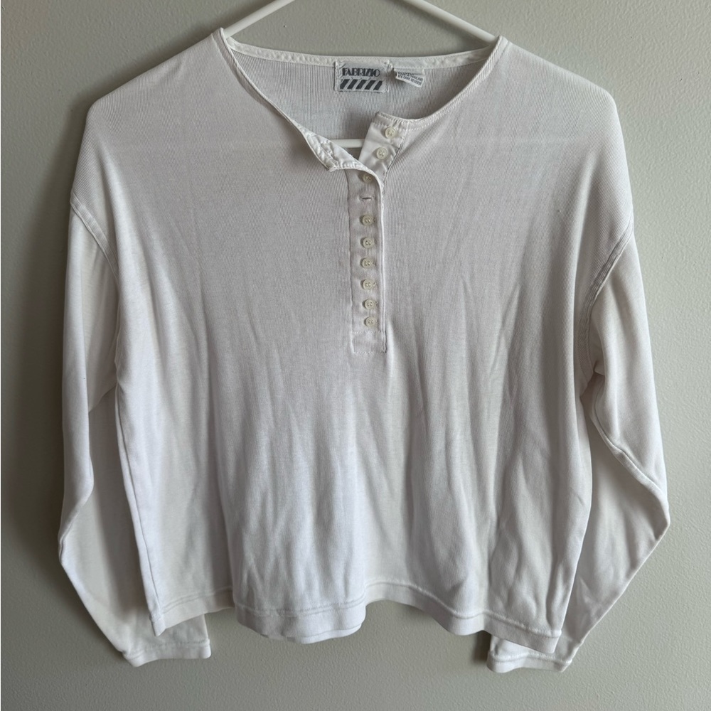 Fabrizio Quarter Button Up Long Sleeve Top ?